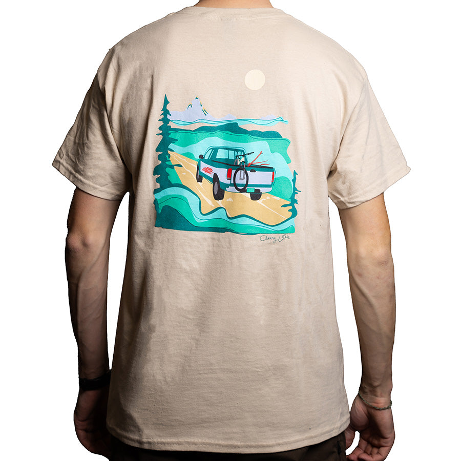 Truck Design Short Sleeve Tee-Shirt Sand